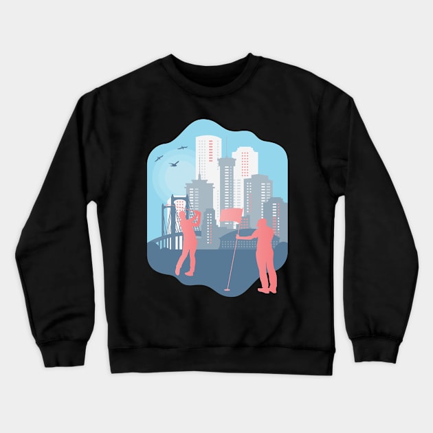 Golfer, Urban, Lifestyle & city Crewneck Sweatshirt by GreenOptix